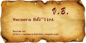 Vecsera Bálint névjegykártya